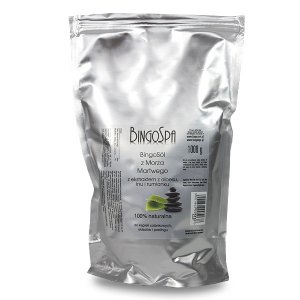 BingoSpa Salt From The Dead Sea With Extract Of Aloe, Flax And Camomile 1 kg  املاح البحر الميت للجسم بخلاصة الالوفيرا وبذور الكتان والكاموميل