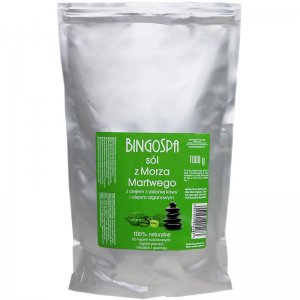 BingoSpa Salt from The Dead Sea With Green Coffee and Argan Oil 1 kg  املاح البحر الميت للجسم بخلاصة القهوة الخضراء وزيت الارغان
